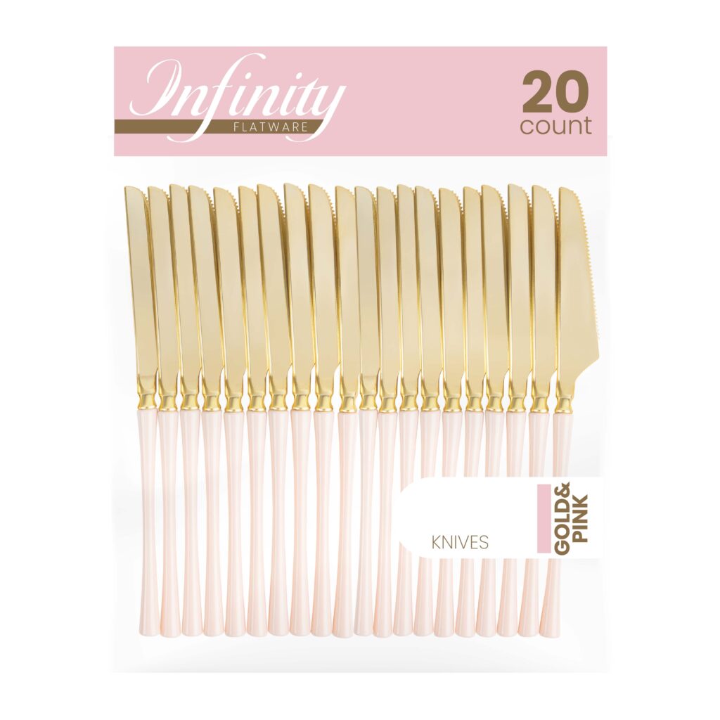Infinity Flatware Pink/Gold Knives