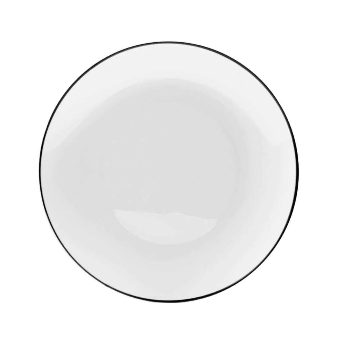 White & Black Rim Design Plastic Plates 10 Ct
