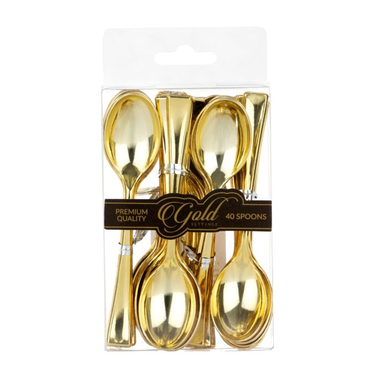 MiniWare 4″ Gold Spoons (40 Count)
