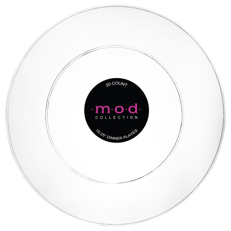 Mod Round Collection 10.25" Clear Dinner Plates (20 Count)