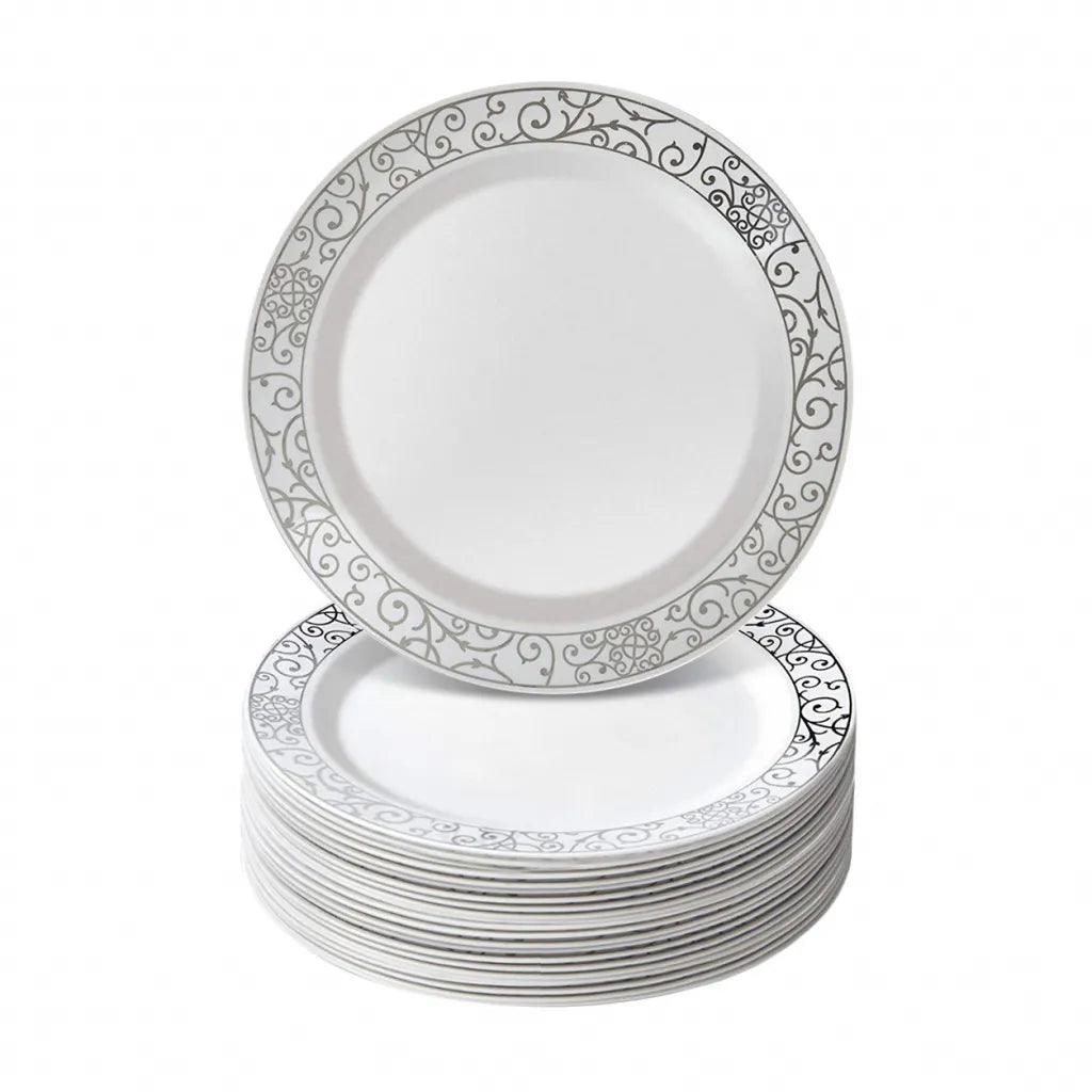 Venetian Silver Plates (40 Ct)