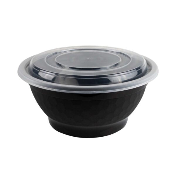 Plastic House Container With Lids 38oz Black (4 Count)