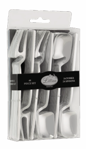 Aber's Choice -Polished Silver Mini Serving Tapas Forks (48 Count)
