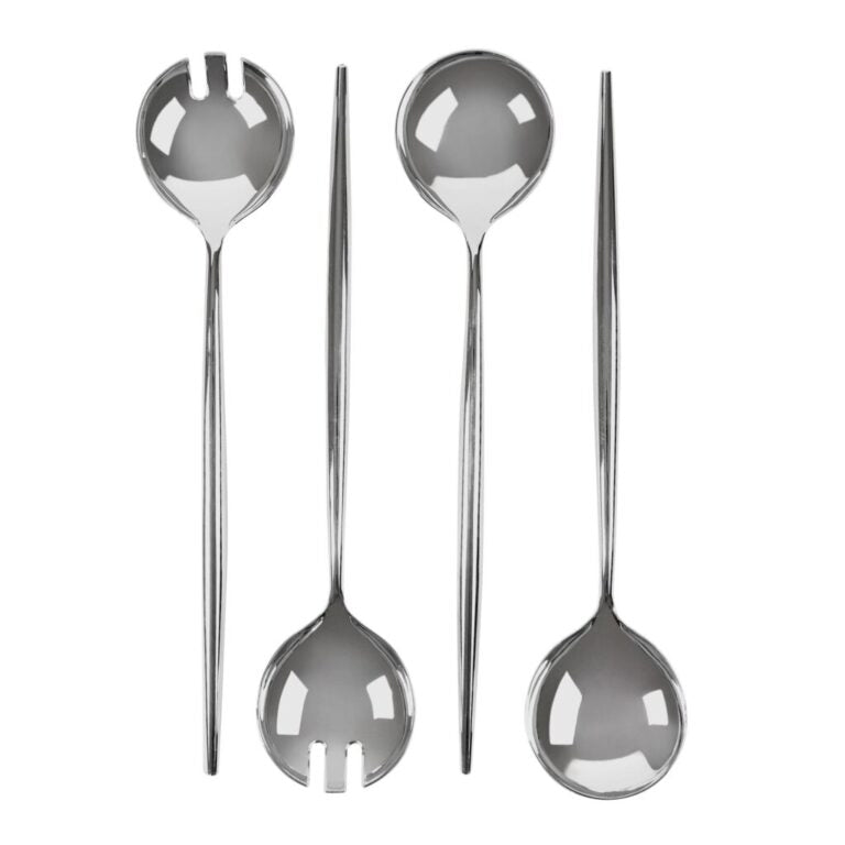 Novelty Serving Spoon & Spork Silver (4 Count)