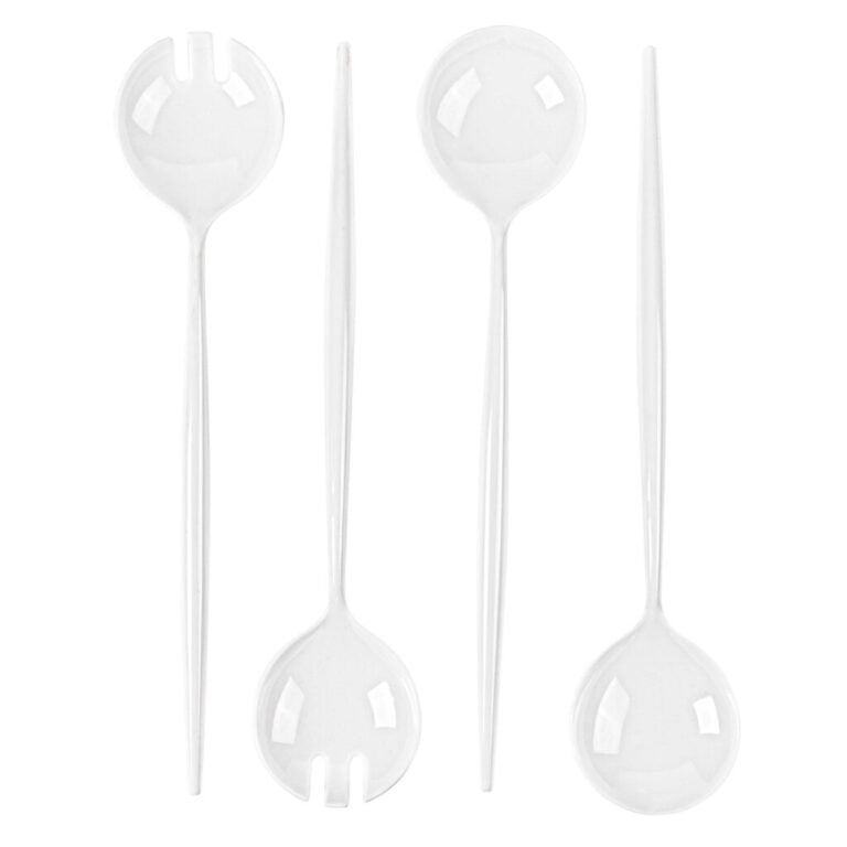 Novelty Serving Spoon & Spork White (4 Count)