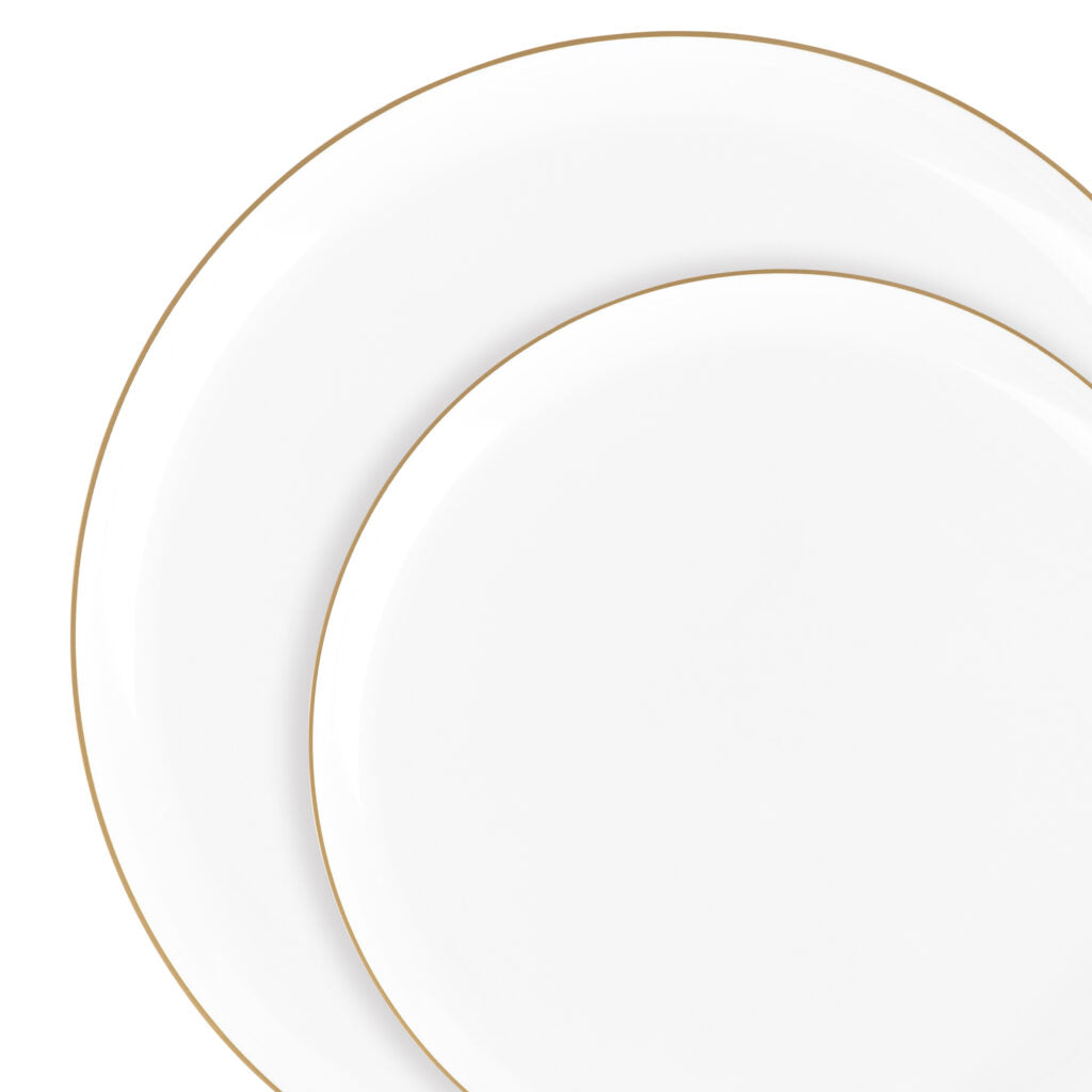 Edge Plates White/Gold Rim (10 count)