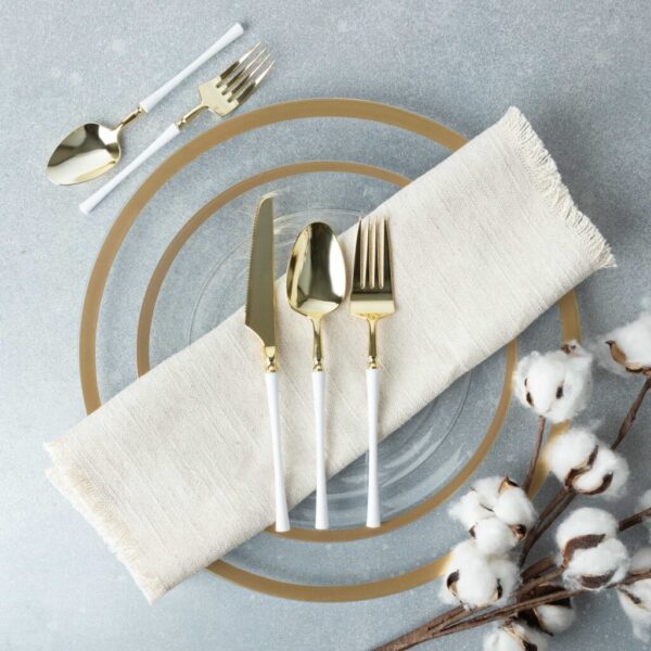 Infinity Flatware White/Gold Knives (20 Count)