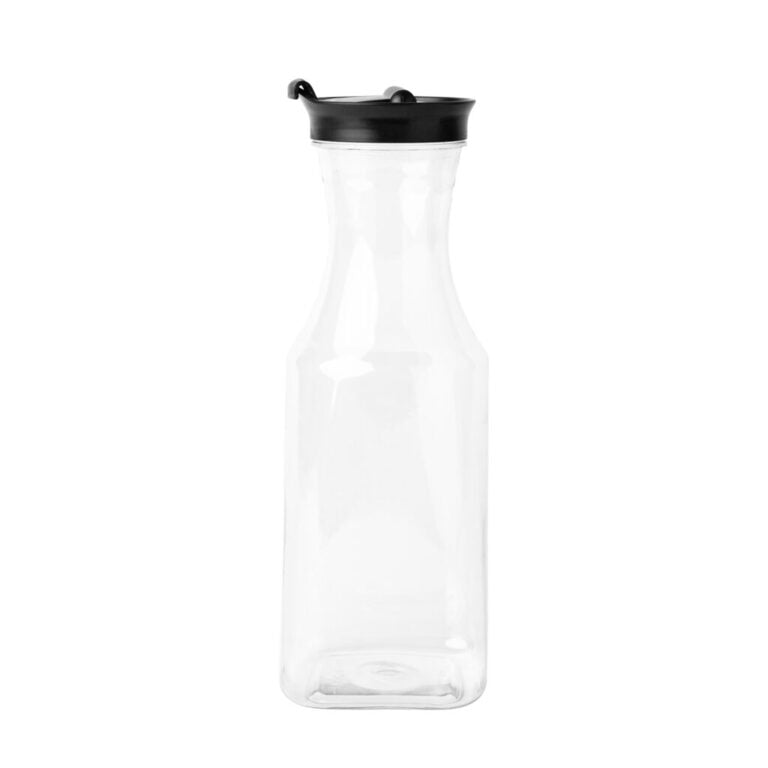Square Pitcher With Black Lid 54oz