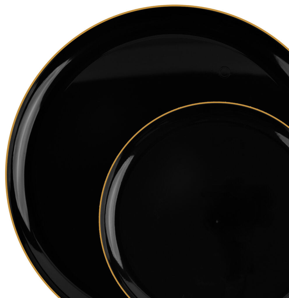 Edge Plates Black/Gold Rim (10 Count)