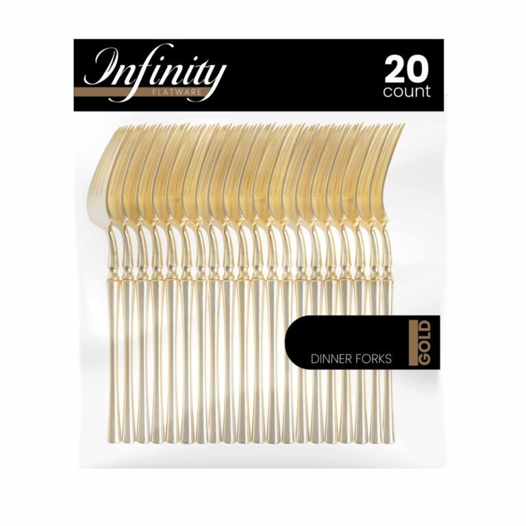 Infinity Flatware Gold Dinner Forks (20 Count)