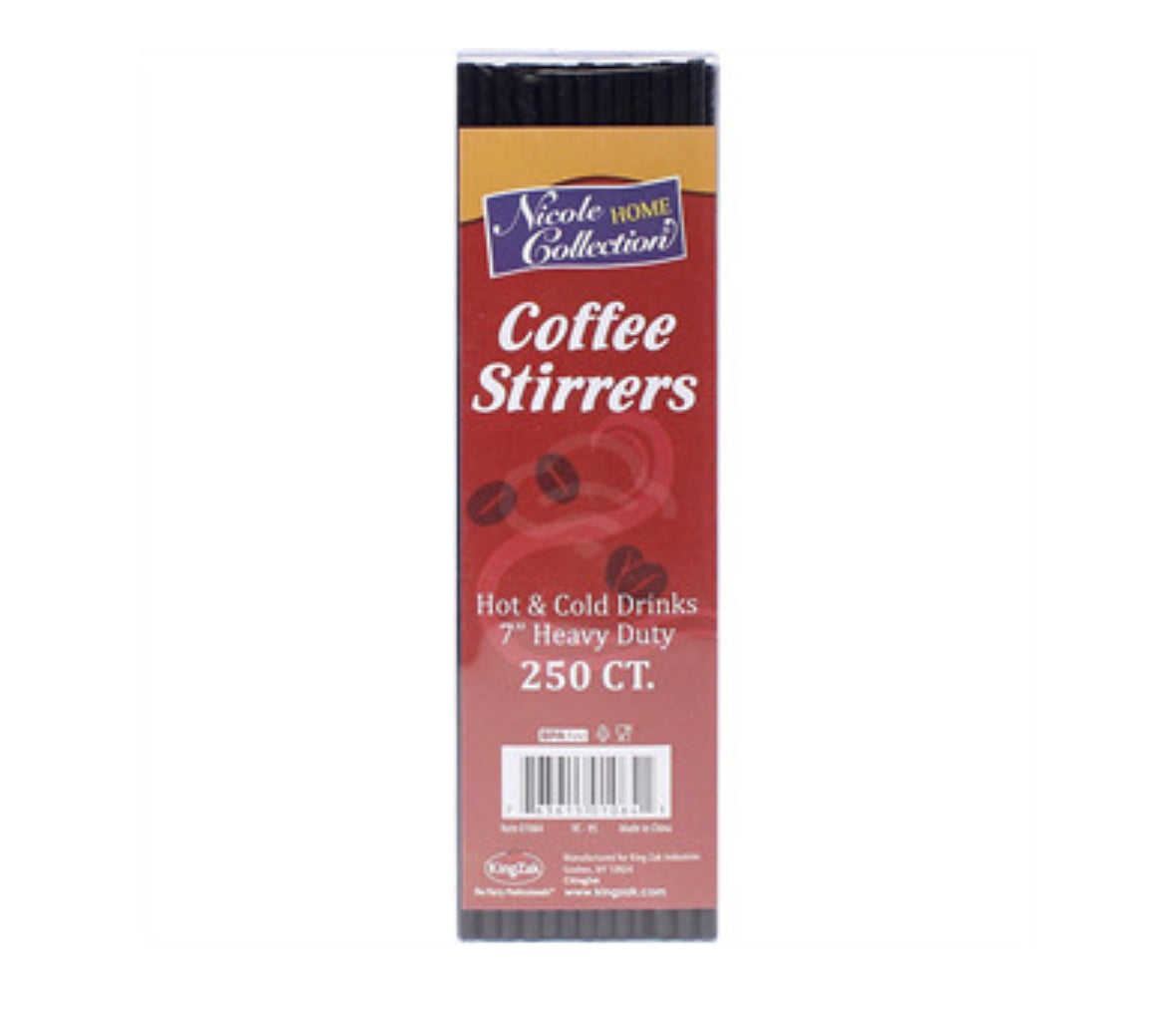Heavy Duty Black Plastic Coffee Stirrers (250 Count)