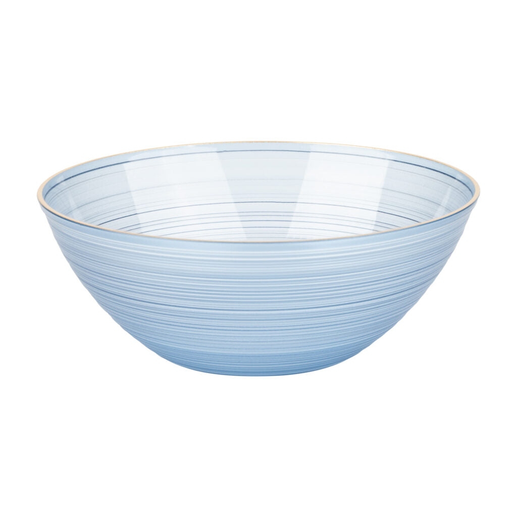 Crystal Design Bowls 12oz Blue Transparent with Gold Rim (10 Count)