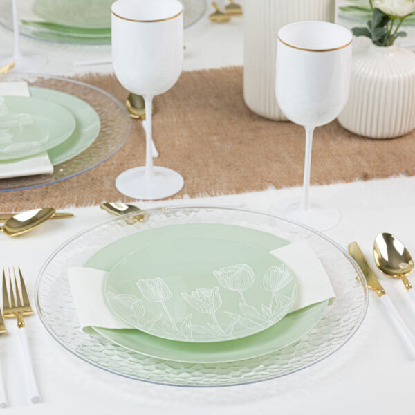 Tulip Organic Mint Green/White Combo 7.5" & 10" Plates (32 Count)
