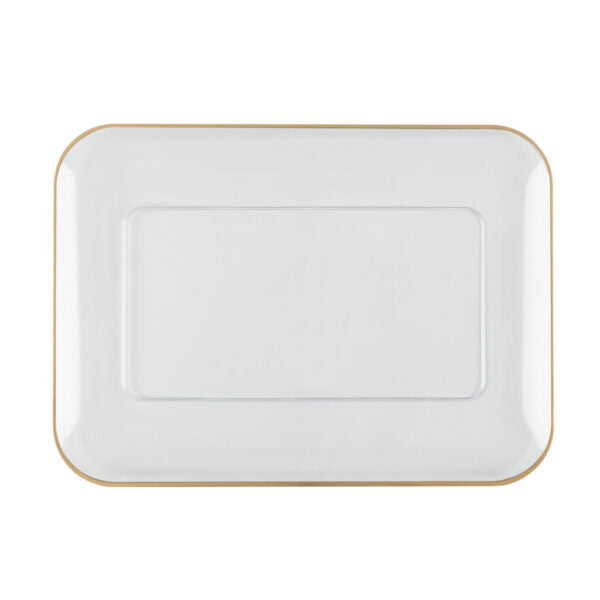 Organic Clear/Gold Rim Tray 8″ x 11″ (2 Count)