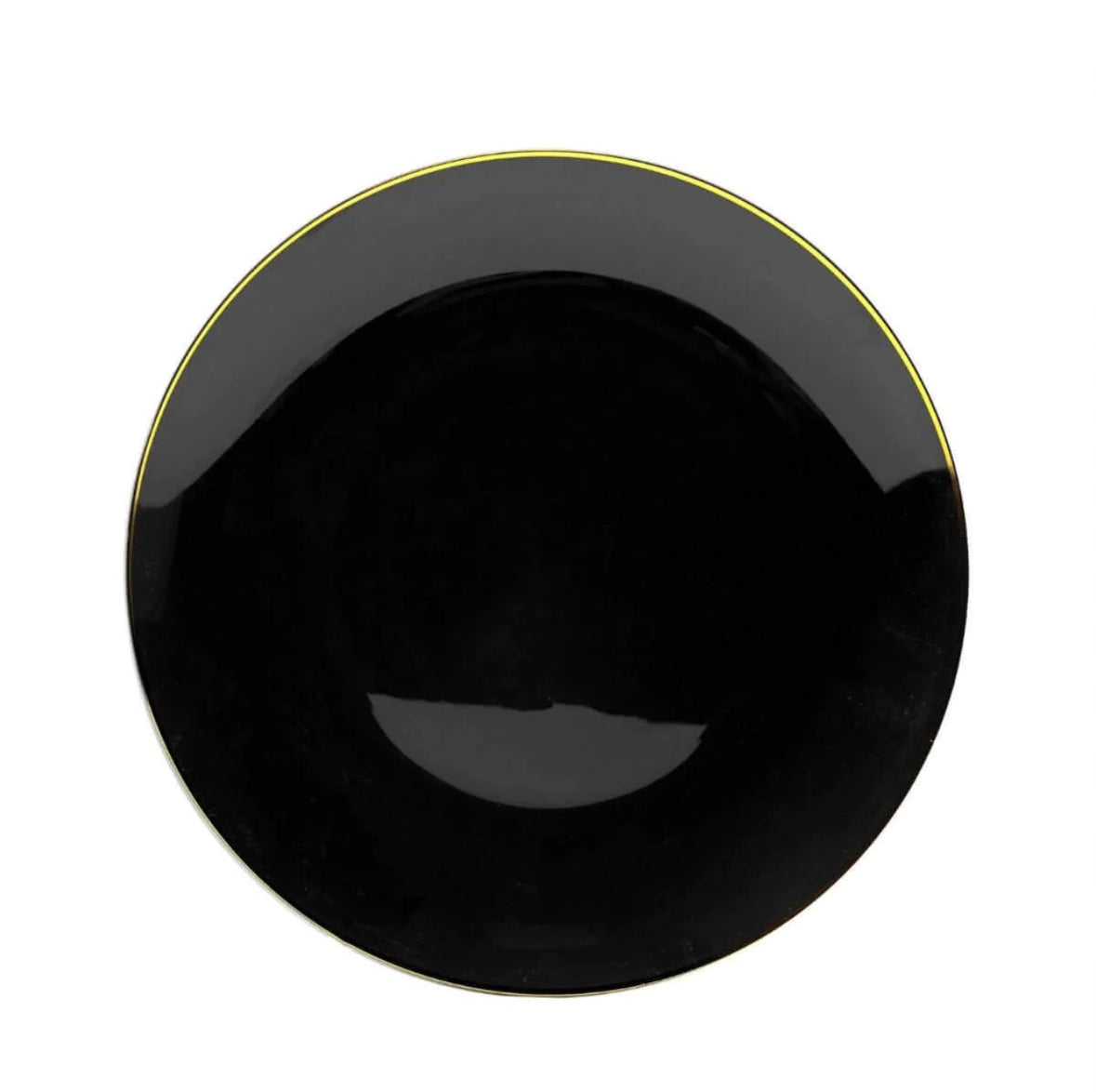 10" Black & Gold Rim Design Plastic Plates 10 Ct