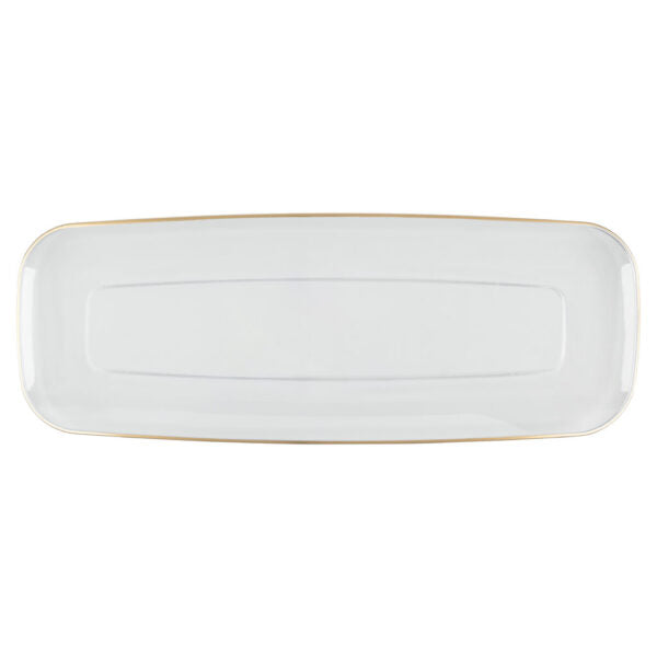 Organic Tray 17.5″ Rectangle Clear/ Gold Rim (2 Count)