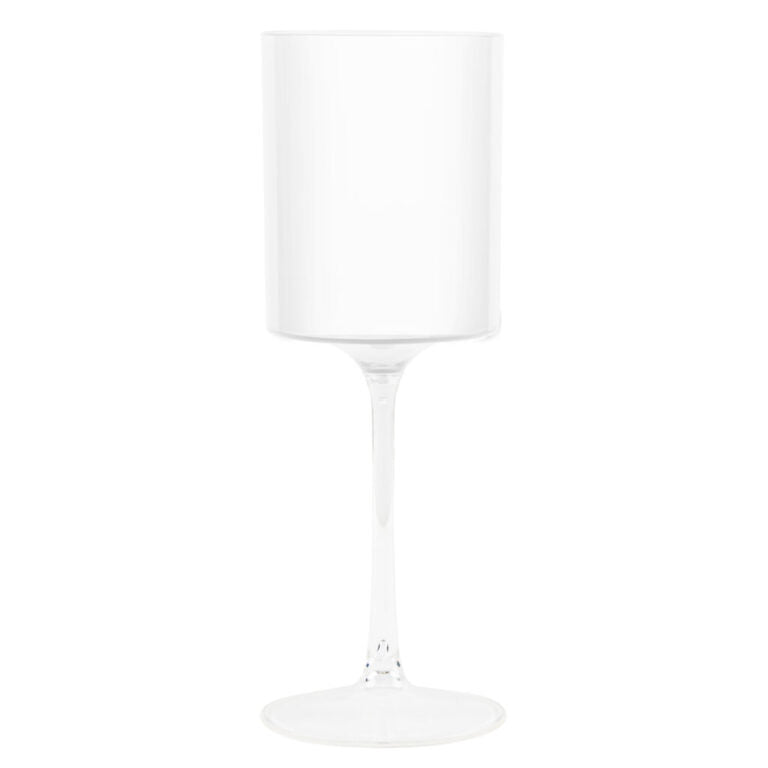 Two Tone Wine Glass 9oz White/Clear (5 Count)