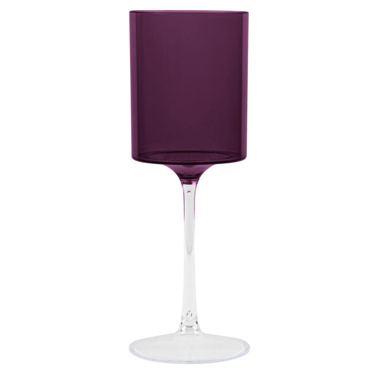 Two Tone Wine Glass 9oz Purple/Clear (5 Count)