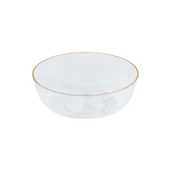 Edge Bowls 6oz Clear with Gold Rim (10 Count)