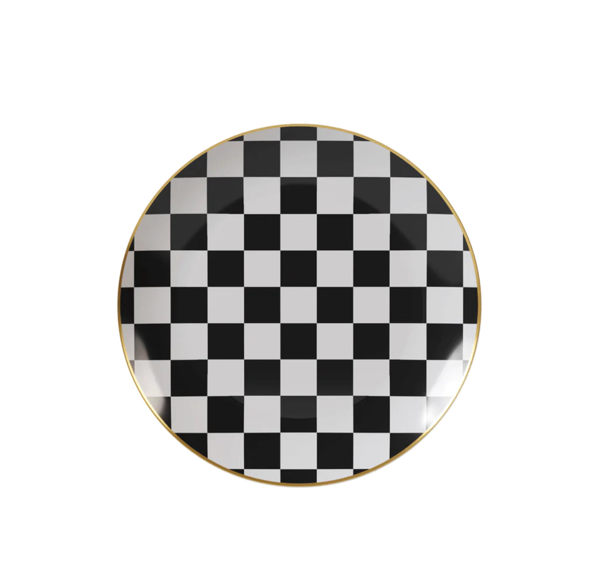 Checkerboard Design Plastic Plates 10 Ct