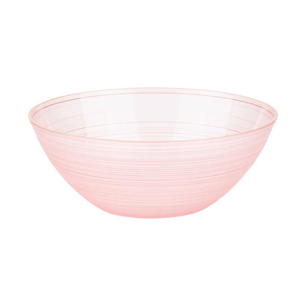 Crystal Design Bowls 12oz Pink Transparent with Gold Rim (10 Count)