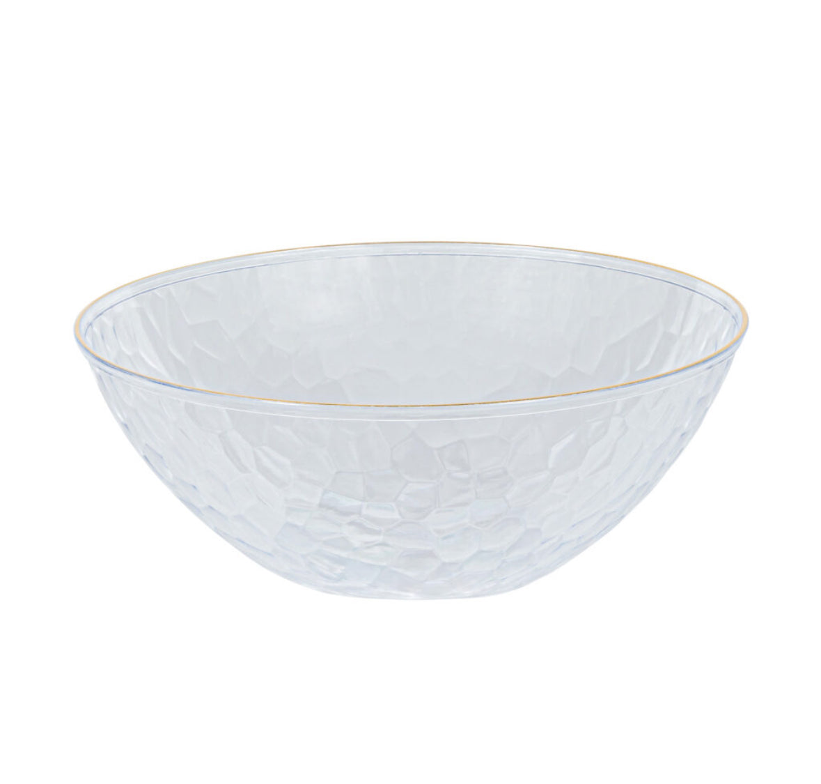 Hammered Bowls 12oz Clear/ Gold Rim (10 Count)