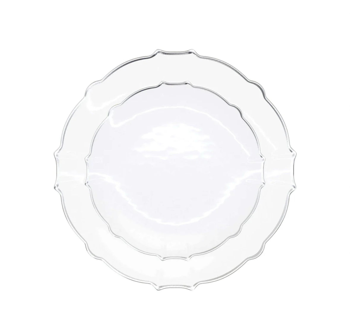 Clear/Silver Petal Plates (40Ct)