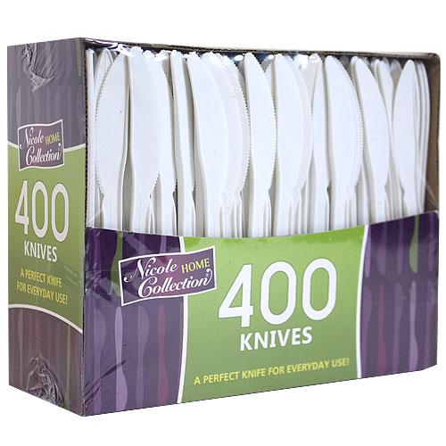 Nicole Collection Plastic White Knives (400 Count)