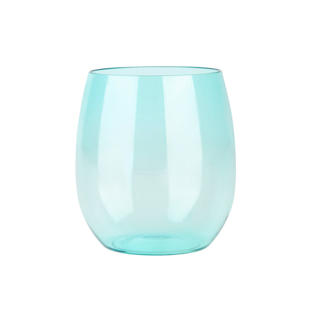 Stemless Goblets 12 oz Aqua Transparent (6 count)