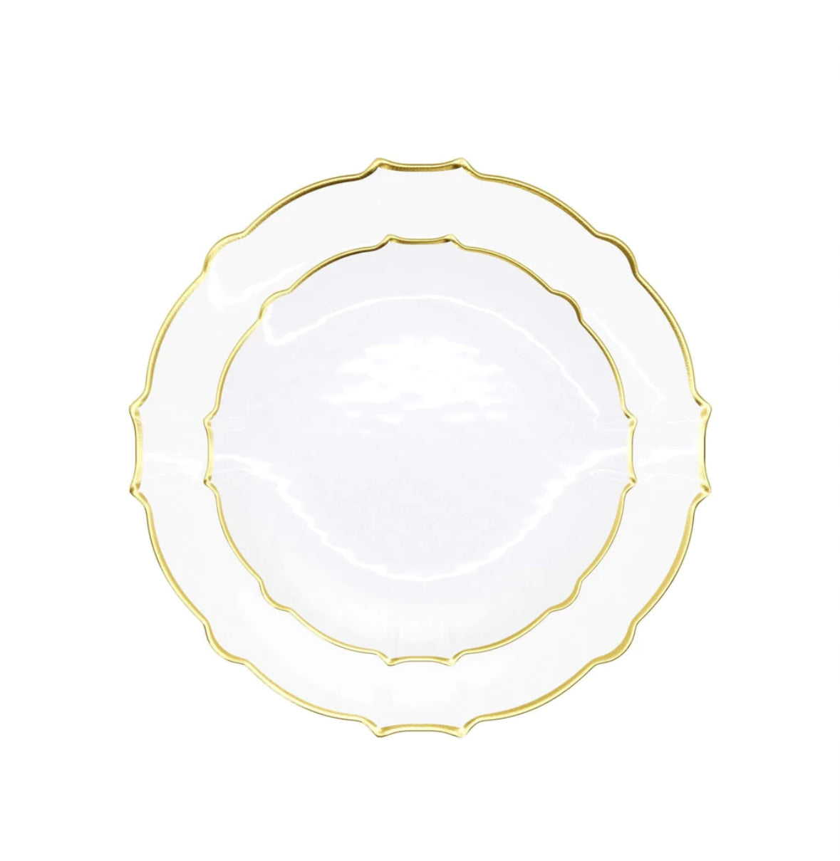 Clear/Gold Petal Plates 7.5/10 inch Combo 40 ct