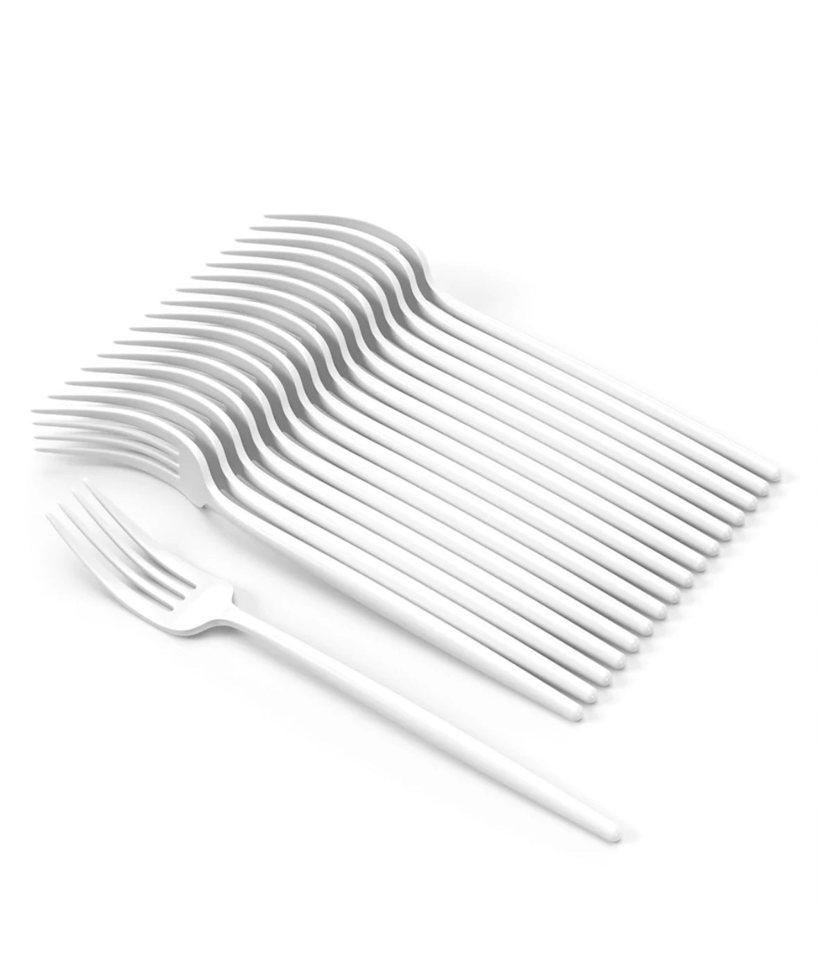 Trendables Gloss White Plastic Forks (20 Ct)