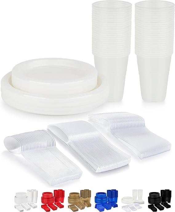 720 Piece Disposable Dinnerware Set (120 Guests) - Clear