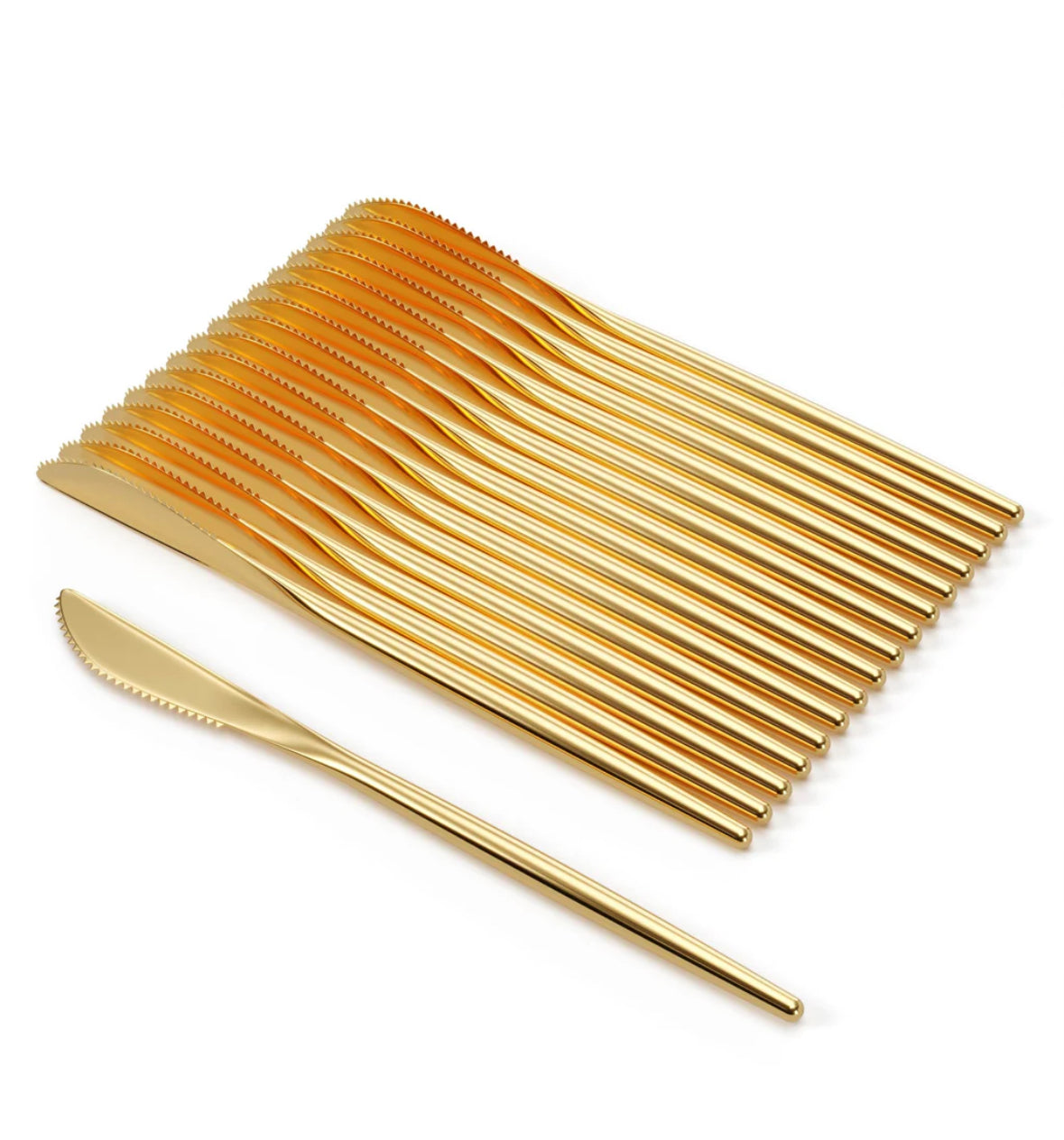 Trendables Gloss Gold Plastic Knives (20 Ct)