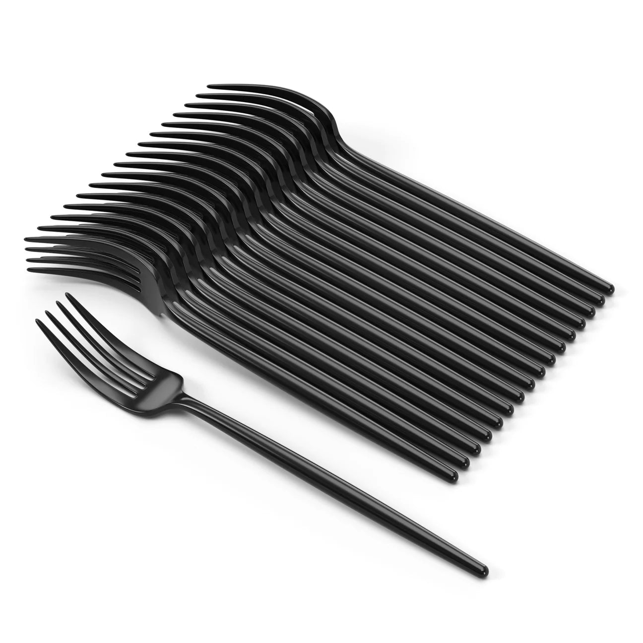 Trendables Gloss Black Plastic Forks (20 Ct)