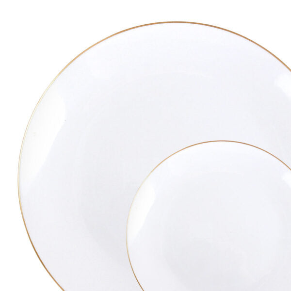Organic Plates White/Gold Rim (10 Count)