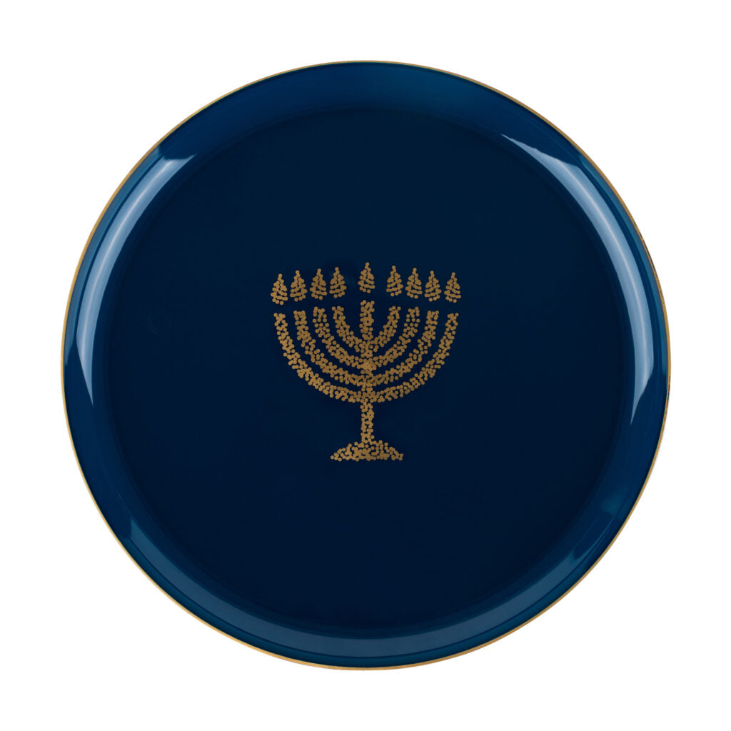 Chanukah Glitter Plates Collection Blue (10 Ct)