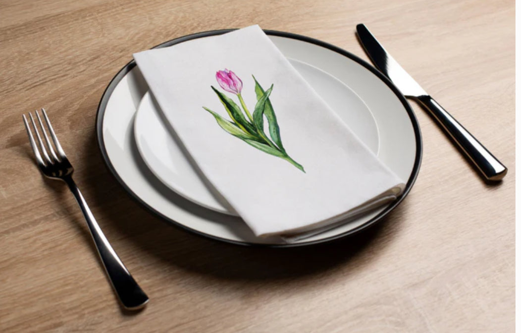 Field Of Tulips Printed Guest Towel (16Ct)