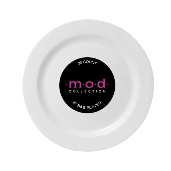 Mod Round Collection 6" White B & B Plates (20 Count)