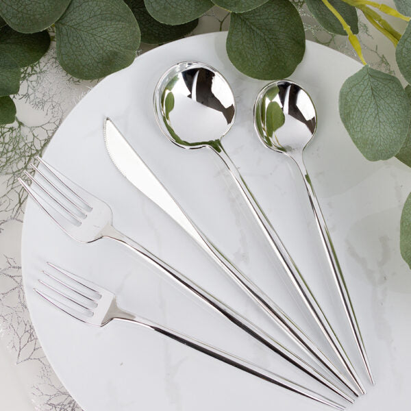 NOVELTY FLATWARE COMBO SILVER (40CT)