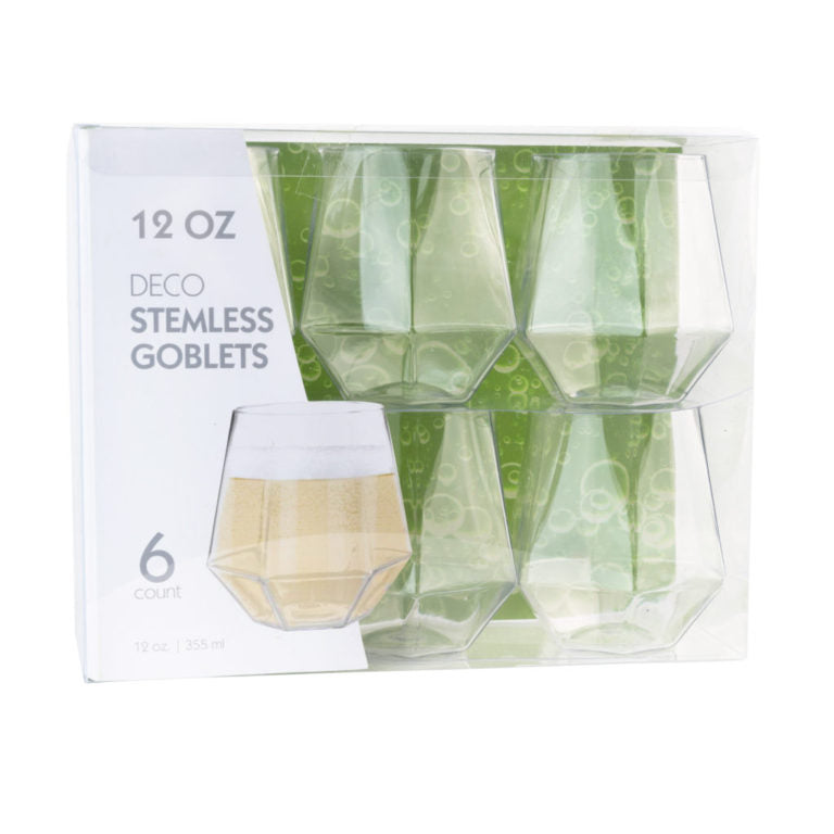 DECO STEMLESS GOBLETS 12OZ (6 Count)