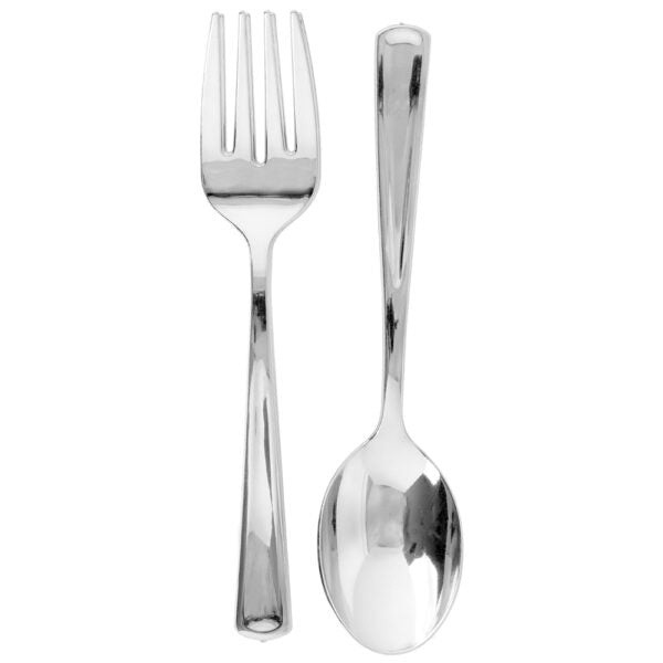 Silver Serving 2 Spoons and 2 Forks 36/4CT