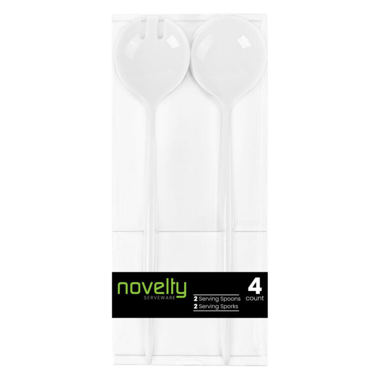 Novelty Serving Spoon & Spork White (4 Count)