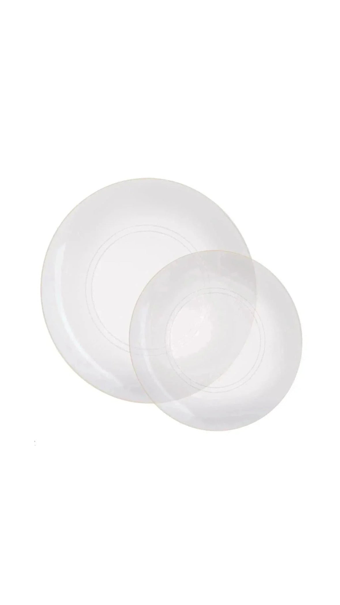 Clear Gold Rim Plastic Plates (10 Count)