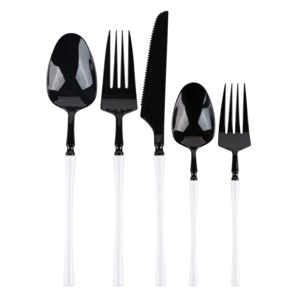 Infinity Flatware Black/White Dinner Forks (20 Count)
