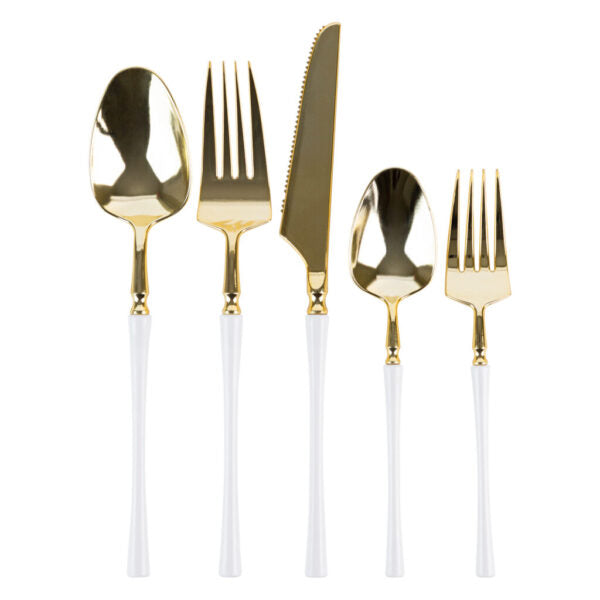 Infinity Flatware White/Gold Knives (20 Count)