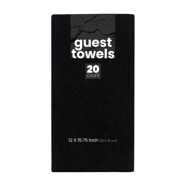 Guest Towels Airlaid 1/6 Black (20 Count)