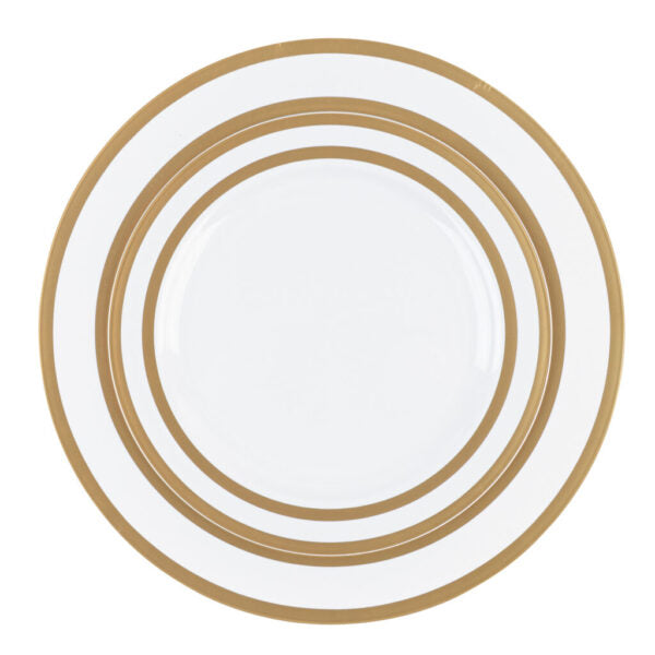 Symmetry 7.5" & 10" Combo Plates White/Gold (32 Count)