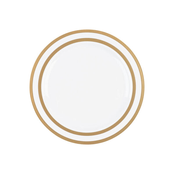 Symmetry 7.5" & 10" Combo Plates White/Gold (32 Count)