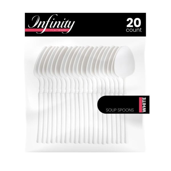 Infinity Flatware White Soup Spoons (20 Count)