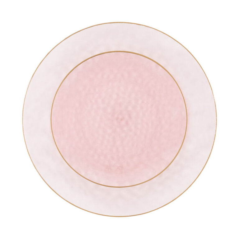 Organic Hammered Pink Gold Rim Collection (10 Count)
